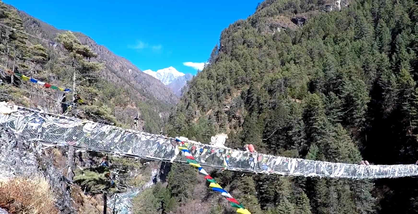 suspension bridge Everest view