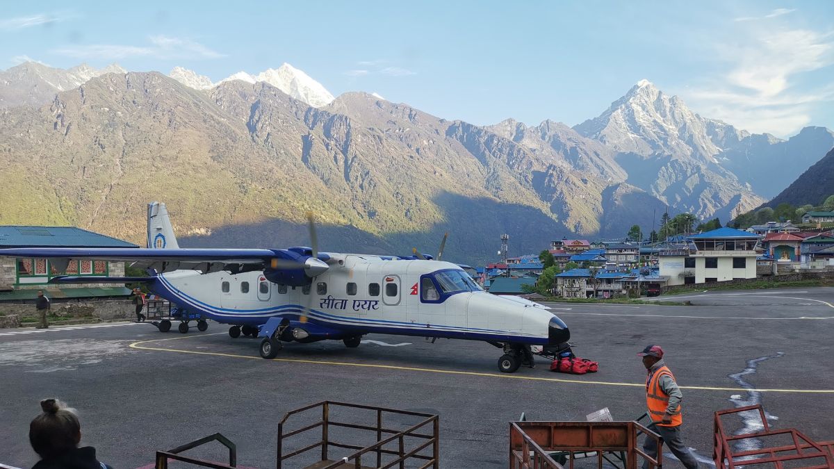 Plane getting ready for flight from Lukla
