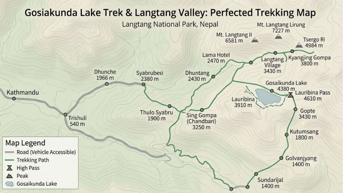 Gosaikunda Trek Map
